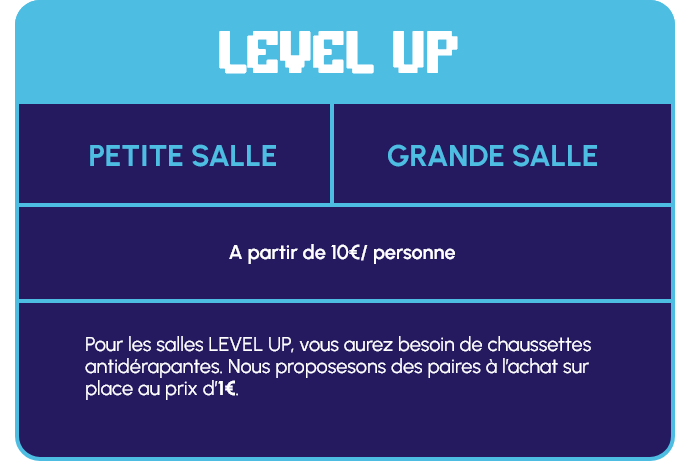 Tableau LevelUp tarif
